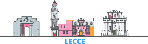 意大利莱切线城市景观平坦旅游图片下载