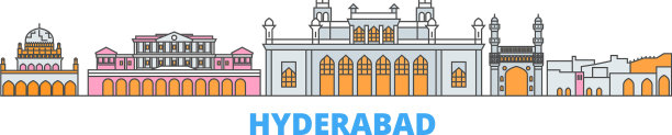 印度海得拉巴线城市景观平坦图片下载