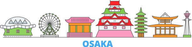 日本大阪线城市景观平坦旅游图片下载