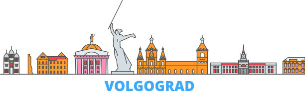 俄罗斯伏尔加格勒线城市景观平坦图片下载