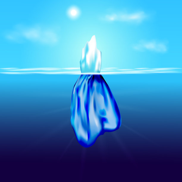 冰山漂浮在蓝色的浮冰之间图片下载