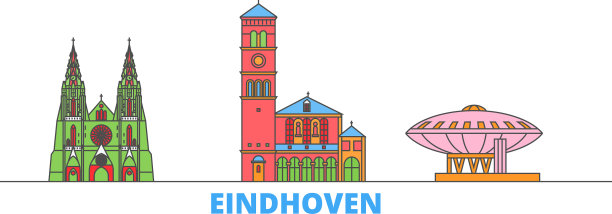 荷兰埃因霍温线城市景观平坦图片下载