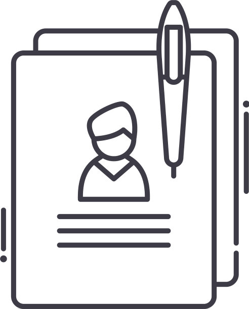 简历概念图标线性孤立图片下载