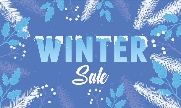 冬季大甩卖以雪枝叶蓝图片下载