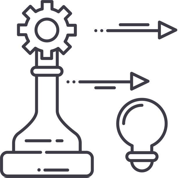 战略决策图标是线性孤立的图片下载