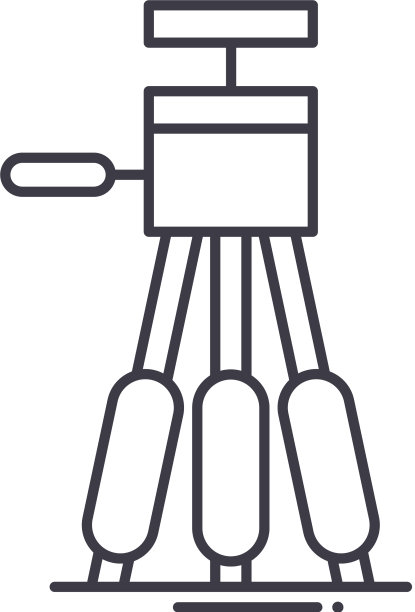 三脚架图标线性孤立薄图片下载