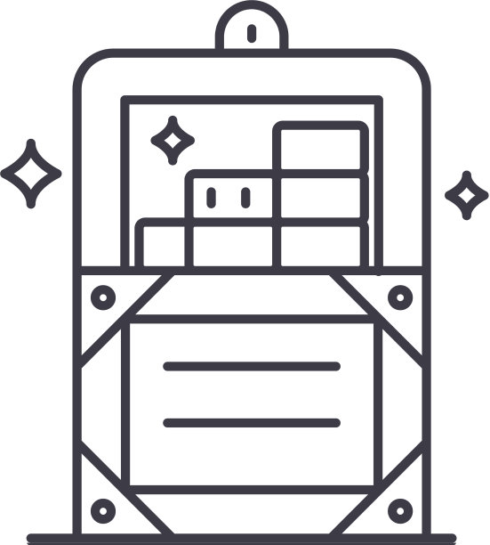宝箱图标线性孤立图片下载