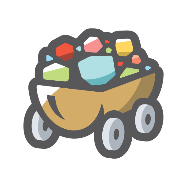 宝石手推车与钻石图标图片下载