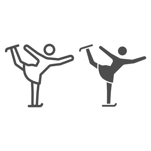 花样滑冰运动员的练习线和固体图片下载