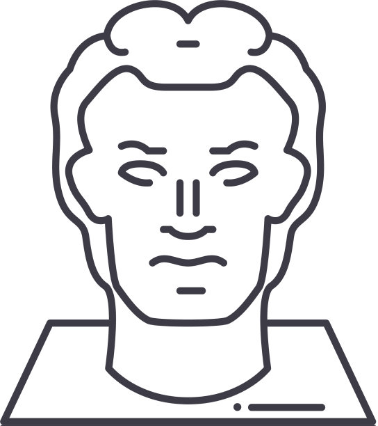 雕像图标线性孤立薄图片下载