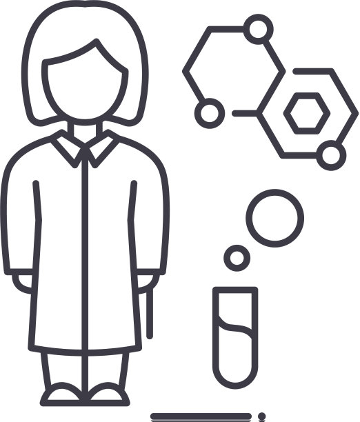 科学家女性图标线性孤立图片下载