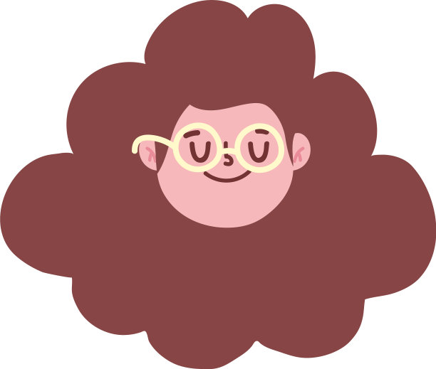 卡通女孩脸卷头发性格孤立图片下载