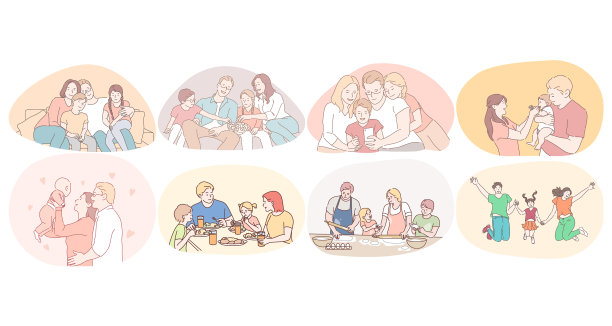 幸福家庭，享受亲子时光图片下载