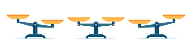 天平在平衡和不平衡平天秤座图标图片下载