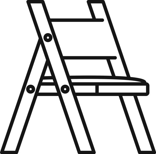 折叠椅图标轮廓风格图片下载