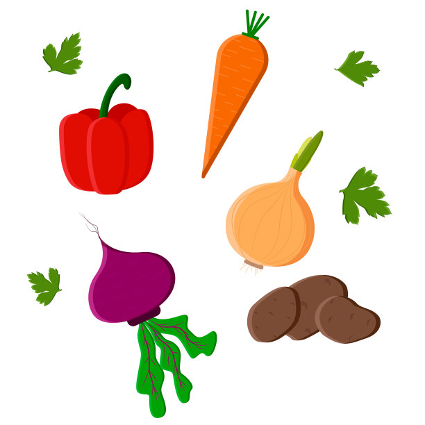 新鲜蔬菜，洋葱，土豆，辣椒，胡萝卜图片下载