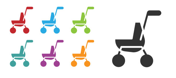 黑色bastroller图标孤立在白色图片下载