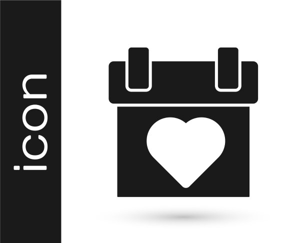 黑色日历图标孤立在白色背景上图片下载