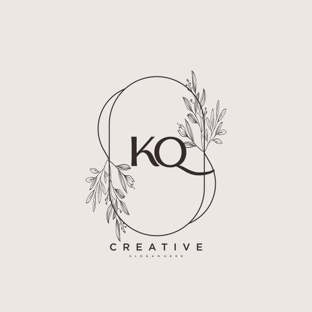 Kq美最初的标志艺术书法标志图片下载