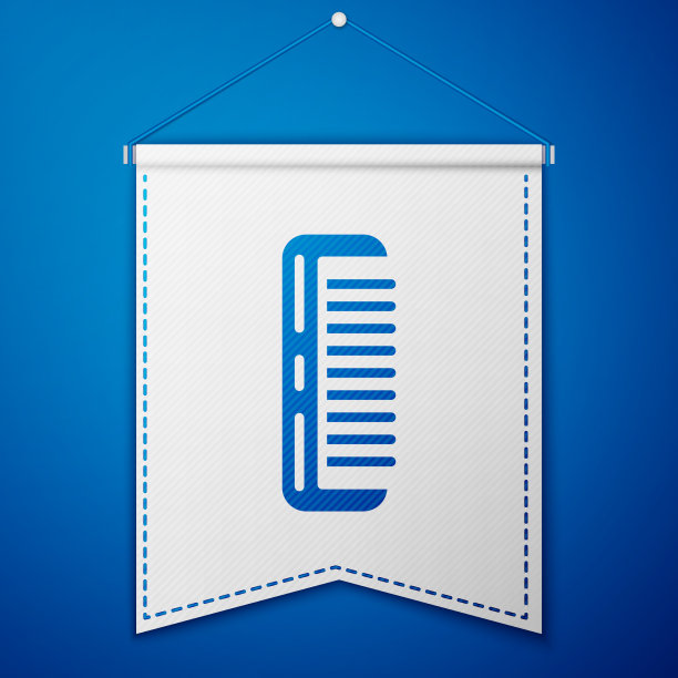 蓝色发刷图标孤立在蓝色背景图片下载