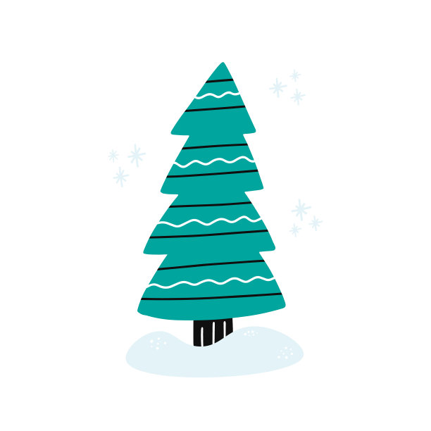 圣诞树站在雪中图片下载