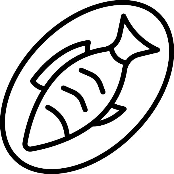 健康鱼食品图标轮廓风格图片下载