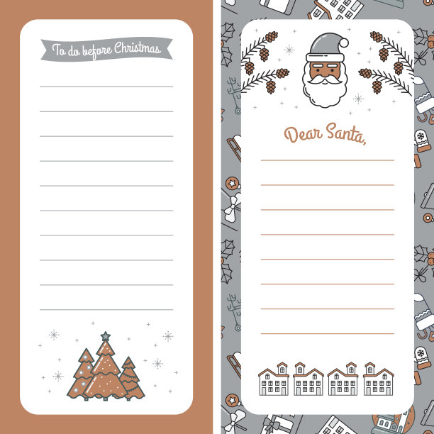 信模板为亲爱的圣诞老人或圣诞节邮件图片下载