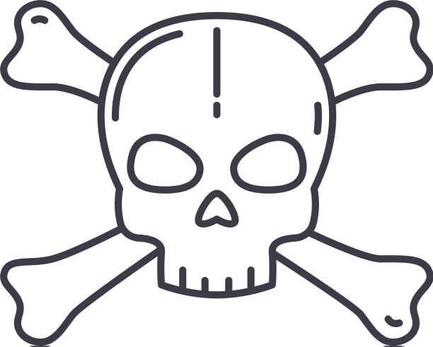 交叉骨图标线性隔离图片下载