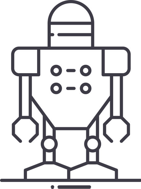 电子机器人图标线性隔离图片下载