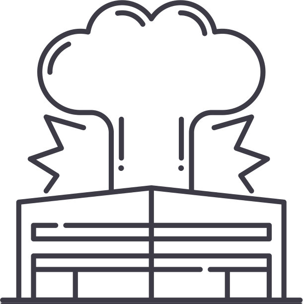 伤害建筑图标线性隔离图片下载