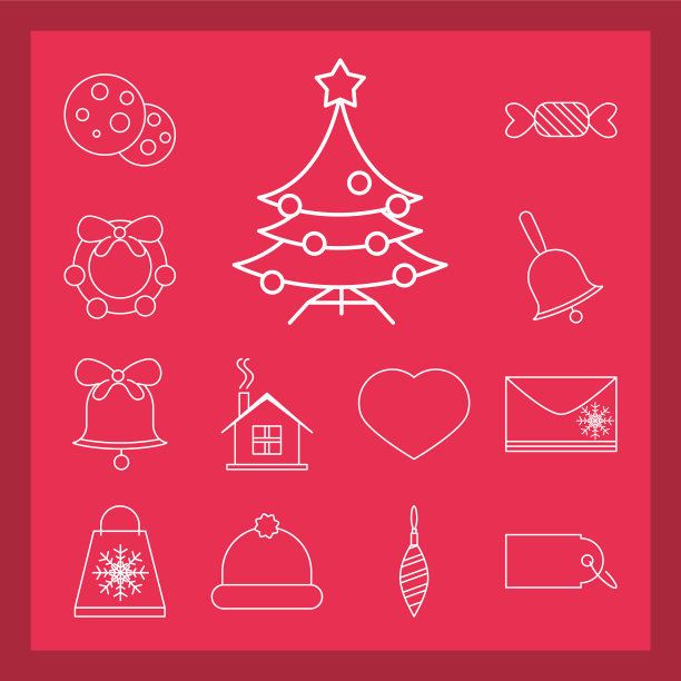 圣诞快乐，饼干，铃铛，糖果，帽子图片下载