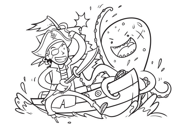 可爱的颜色的孩子与海盗图片下载