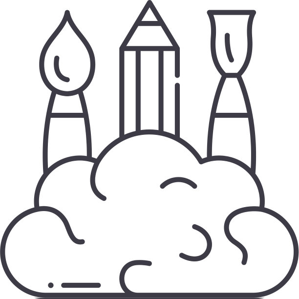 创意艺术思维线性图标图片下载