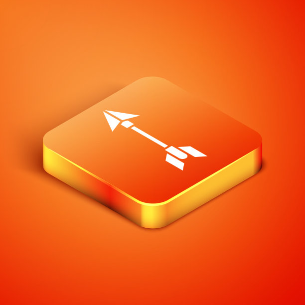 等距的潮人箭头图标孤立在橙色图片下载