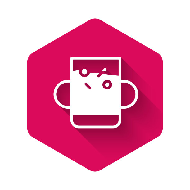 白杯茶与叶的图标孤立而长图片下载