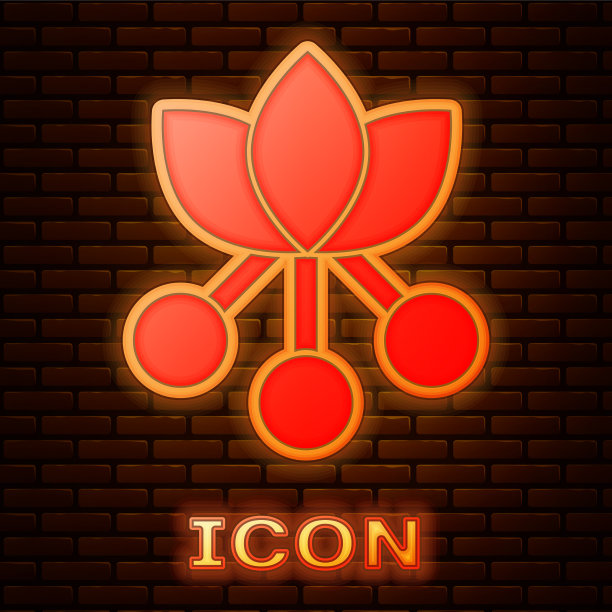 闪烁着霓虹灯的咖啡豆枝叶和枝叶图片下载