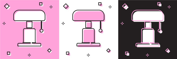 设置台灯图标隔离在粉红色和白色图片下载