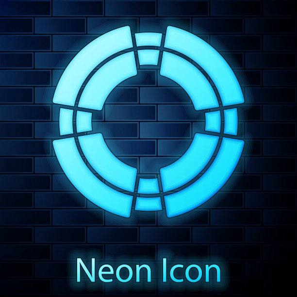 霓虹灯商业救生圈图标孤立图片下载