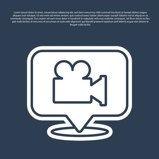 蓝色线摄像头和定位针图标隔离图片下载