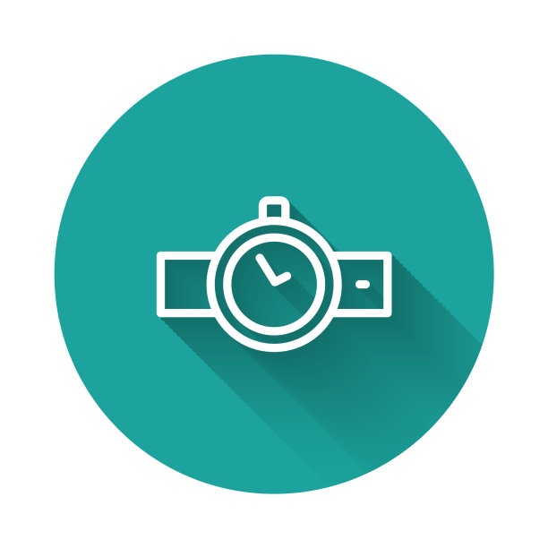 白线腕表图标与长隔离图片下载