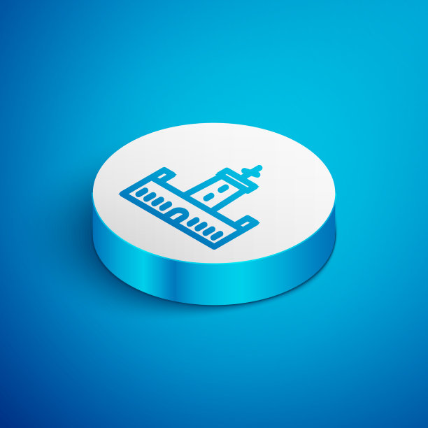 等距线蒙尤伊克城堡图标孤立上图片下载