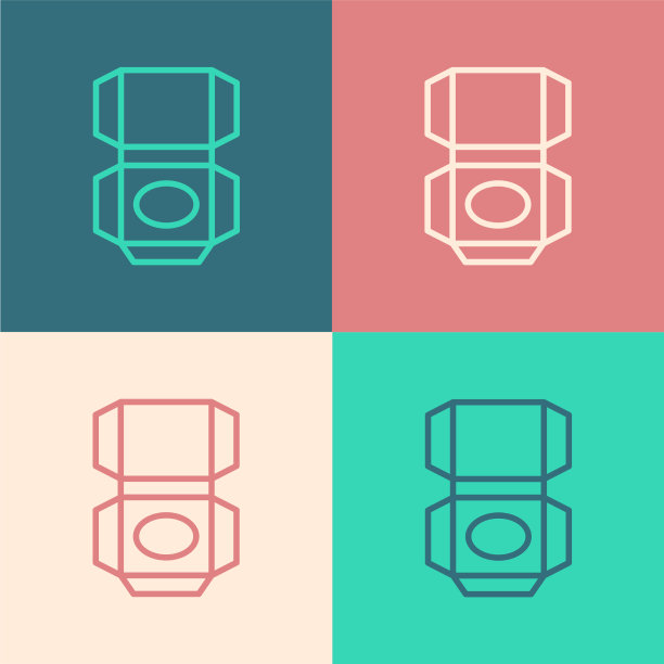 波普艺术线纸盒纸箱图标隔离上图片下载