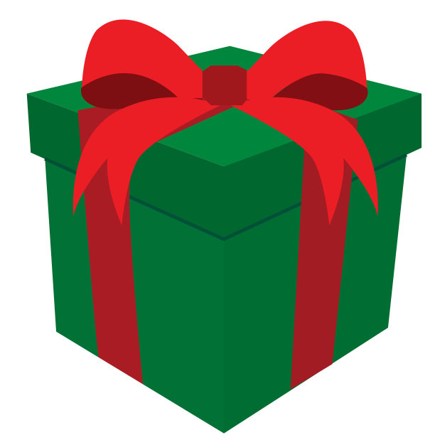 绿色礼盒，红色蝴蝶结图片下载