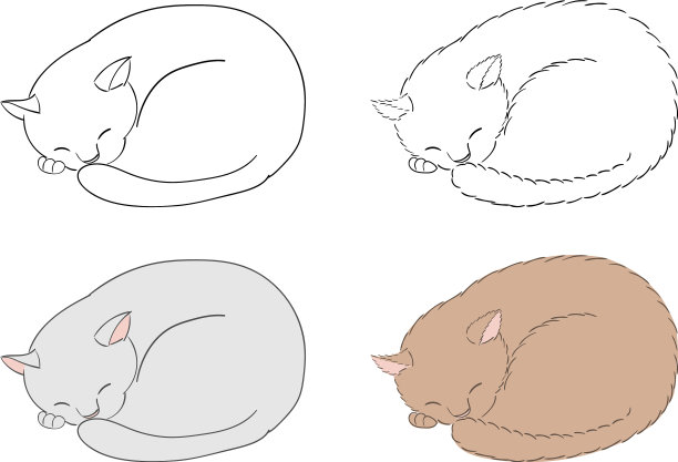 睡猫涂鸦图片下载