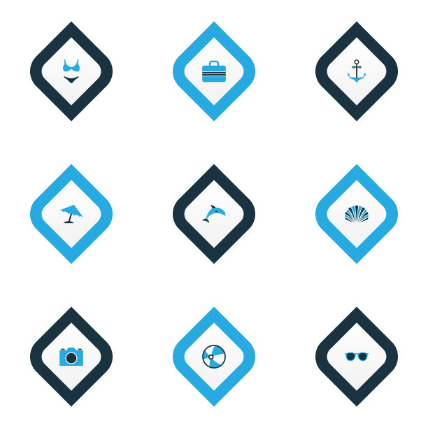 太阳图标彩色设置气球哺乳动物图片下载