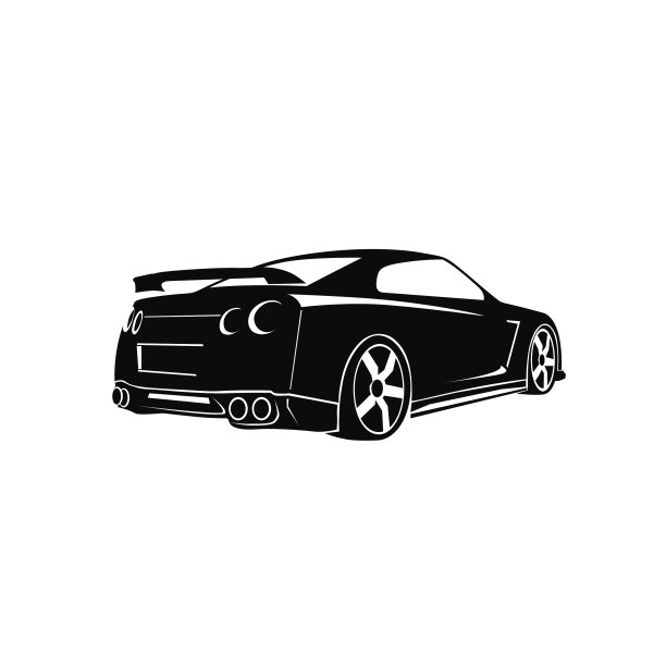 黑色赛车剪影图片下载