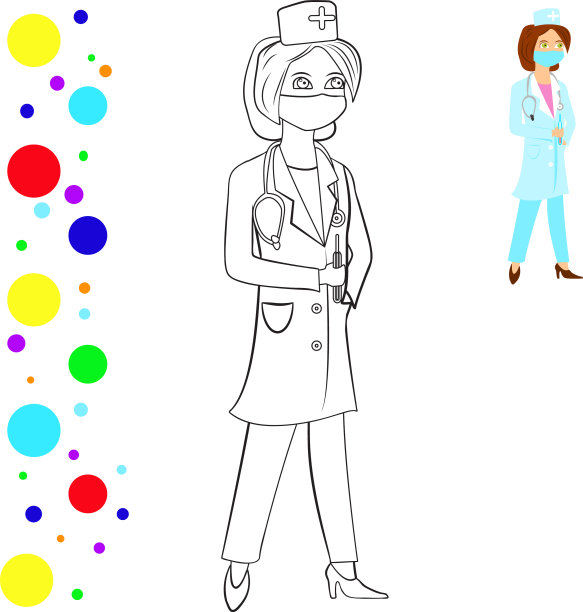 着色和彩色图像站立医生图片下载