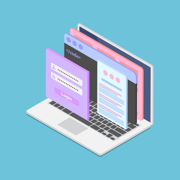 自适应布局的等距网页界面图片下载