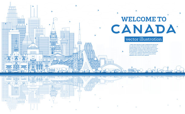 欢迎来到加拿大城市蓝色天际线图片下载