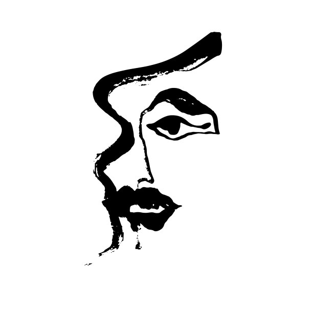 抽象的女孩肖像画粗糙的干画笔图片下载